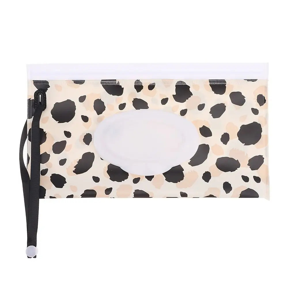 Portable Baby Wet Wipe Pouch with Flip Top Lid and Carrying Strap