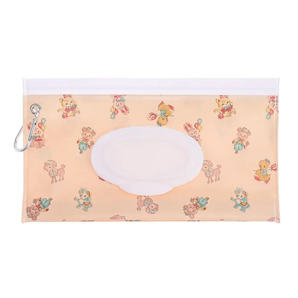 Portable Baby Wet Wipe Pouch with Flip Top Lid and Carrying Strap