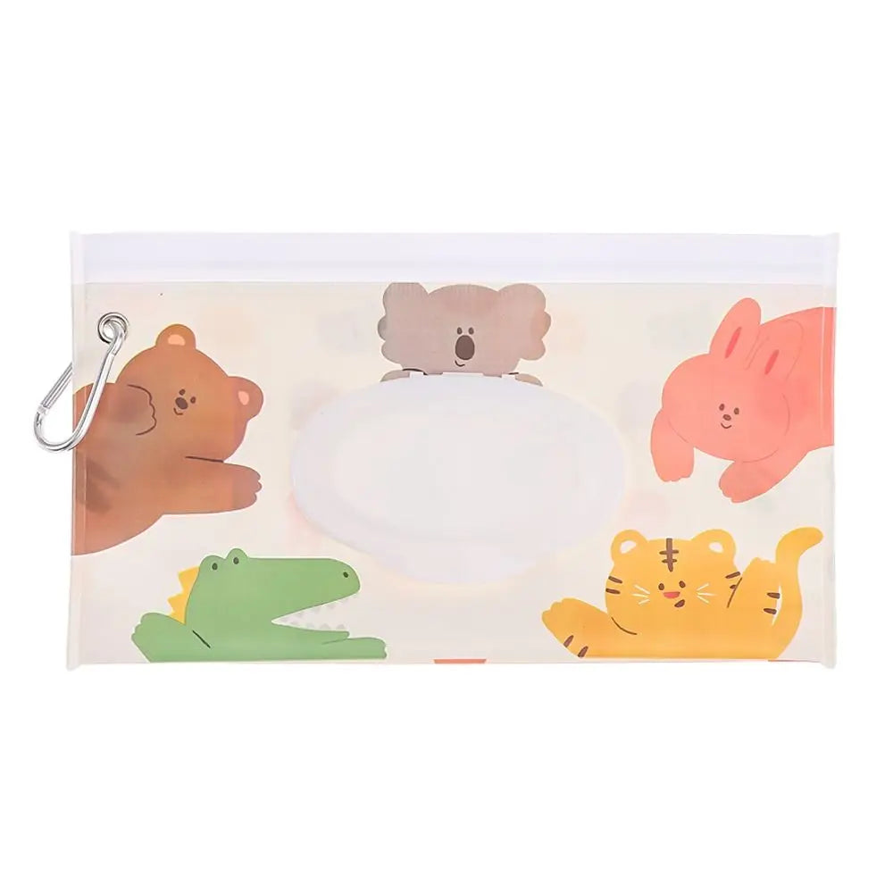 Portable Baby Wet Wipe Pouch with Flip Top Lid and Carrying Strap