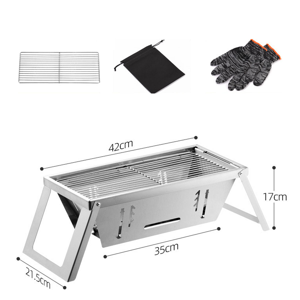 Portable Charcoal BBQ Grill - Ultra-Thin Foldable for Outdoor Cooking