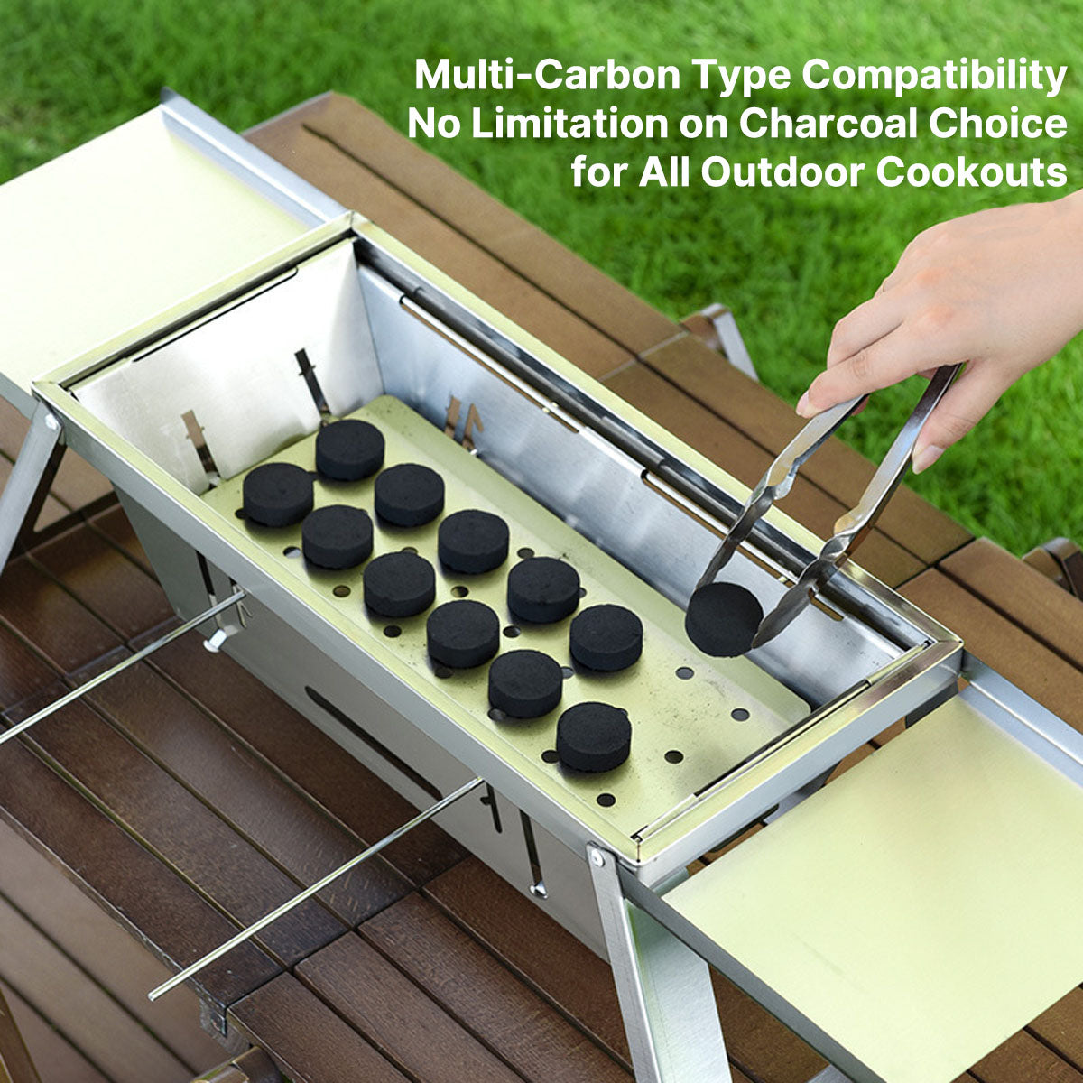 Portable Charcoal BBQ Grill - Ultra-Thin Foldable for Outdoor Cooking