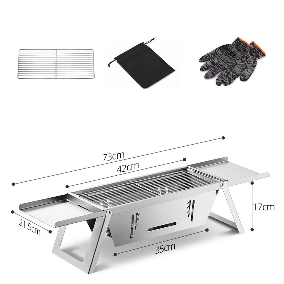 Portable Charcoal BBQ Grill - Ultra-Thin Foldable for Outdoor Cooking