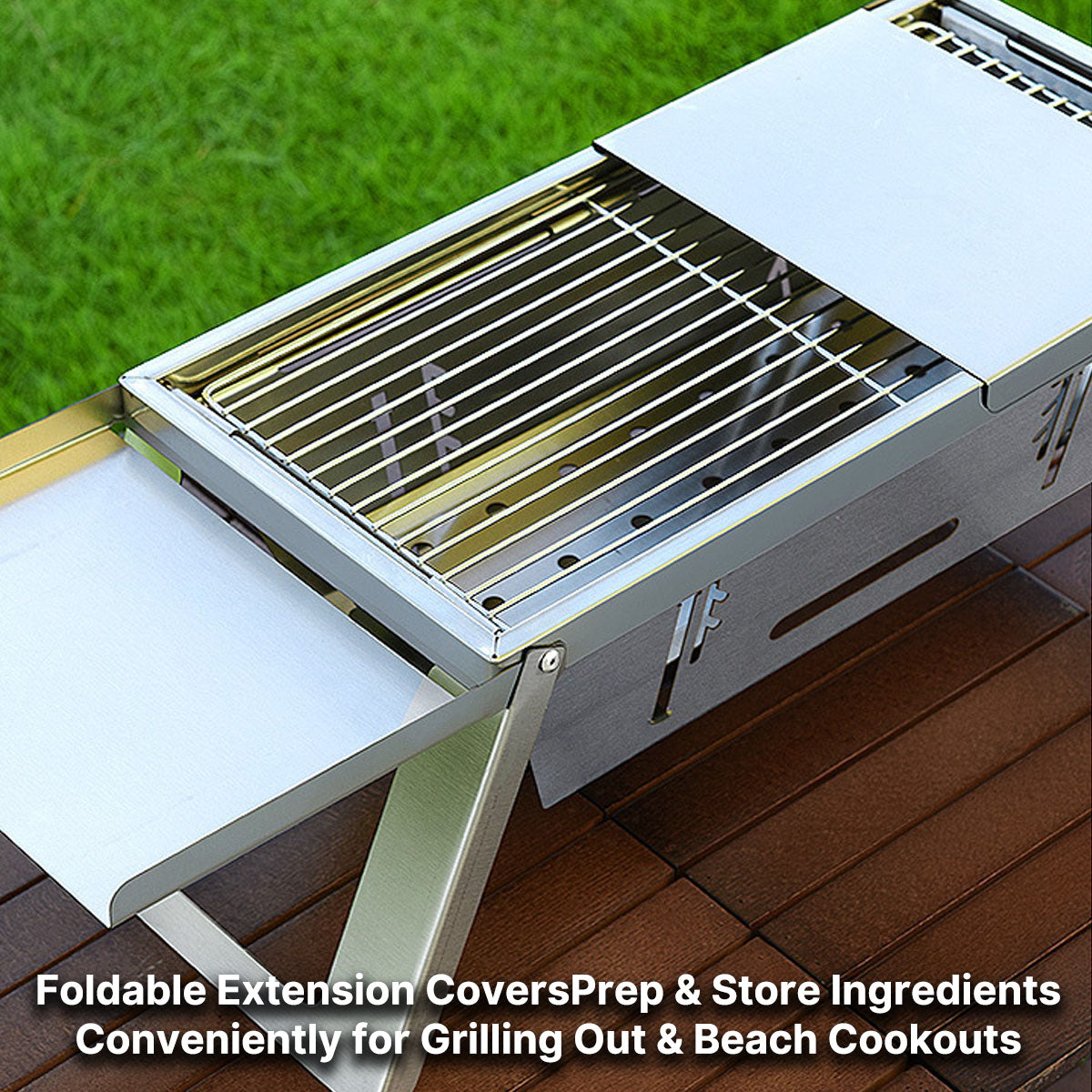 Portable Charcoal BBQ Grill - Ultra-Thin Foldable for Outdoor Cooking