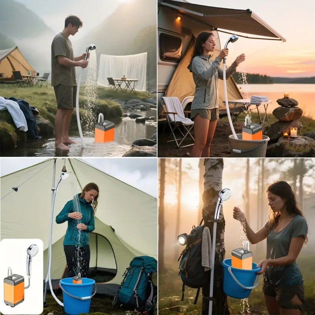 Portable Electric Outdoor Shower with Adjustable Pressure
