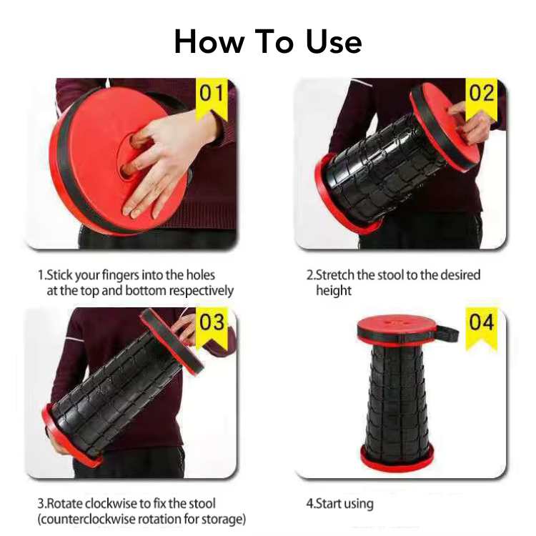 Portable Foldable Retractable Stool