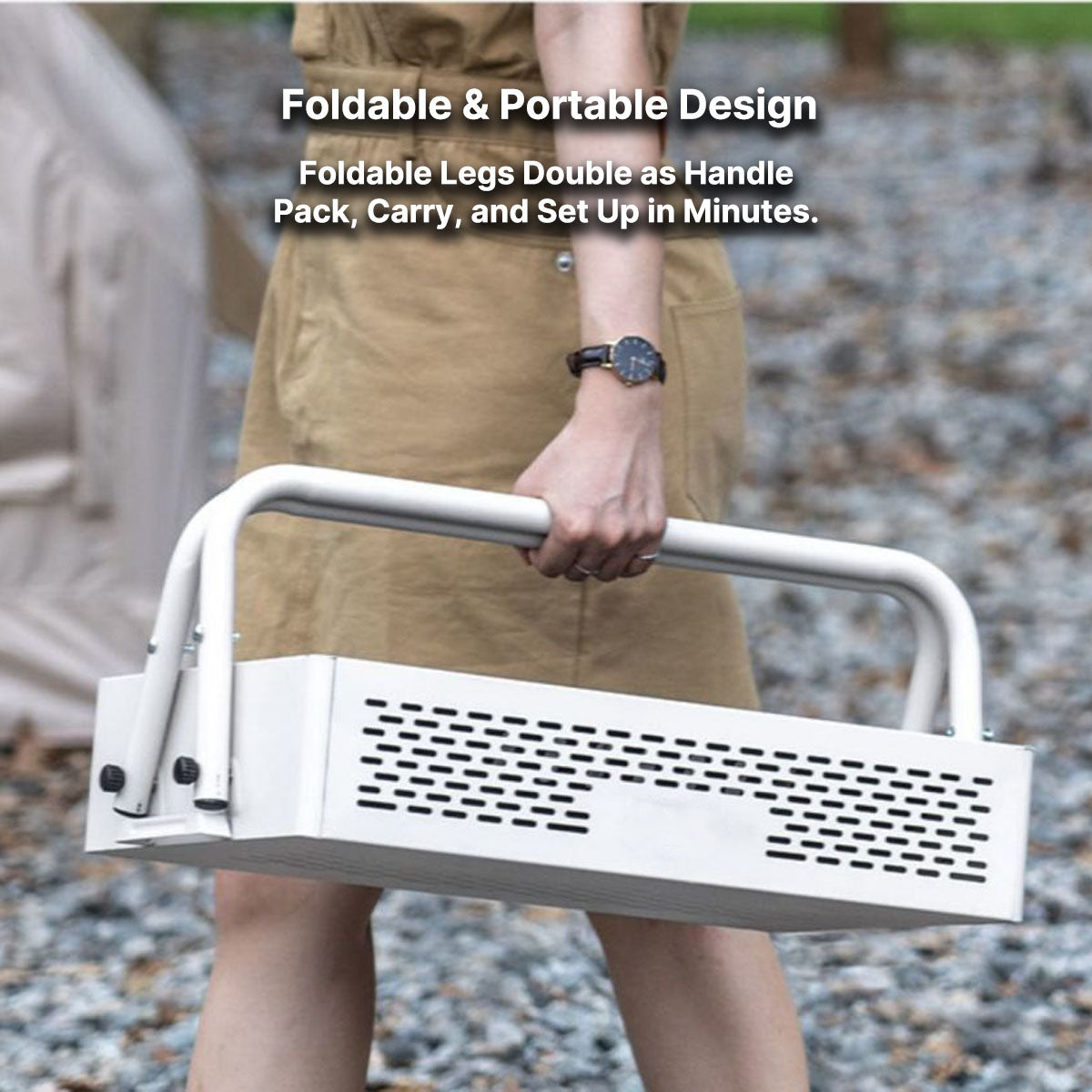 Portable Foldable Smokeless BBQ Grill with Accessories