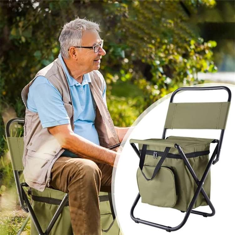 Portable Folding Camping Chair with Cooler Bag