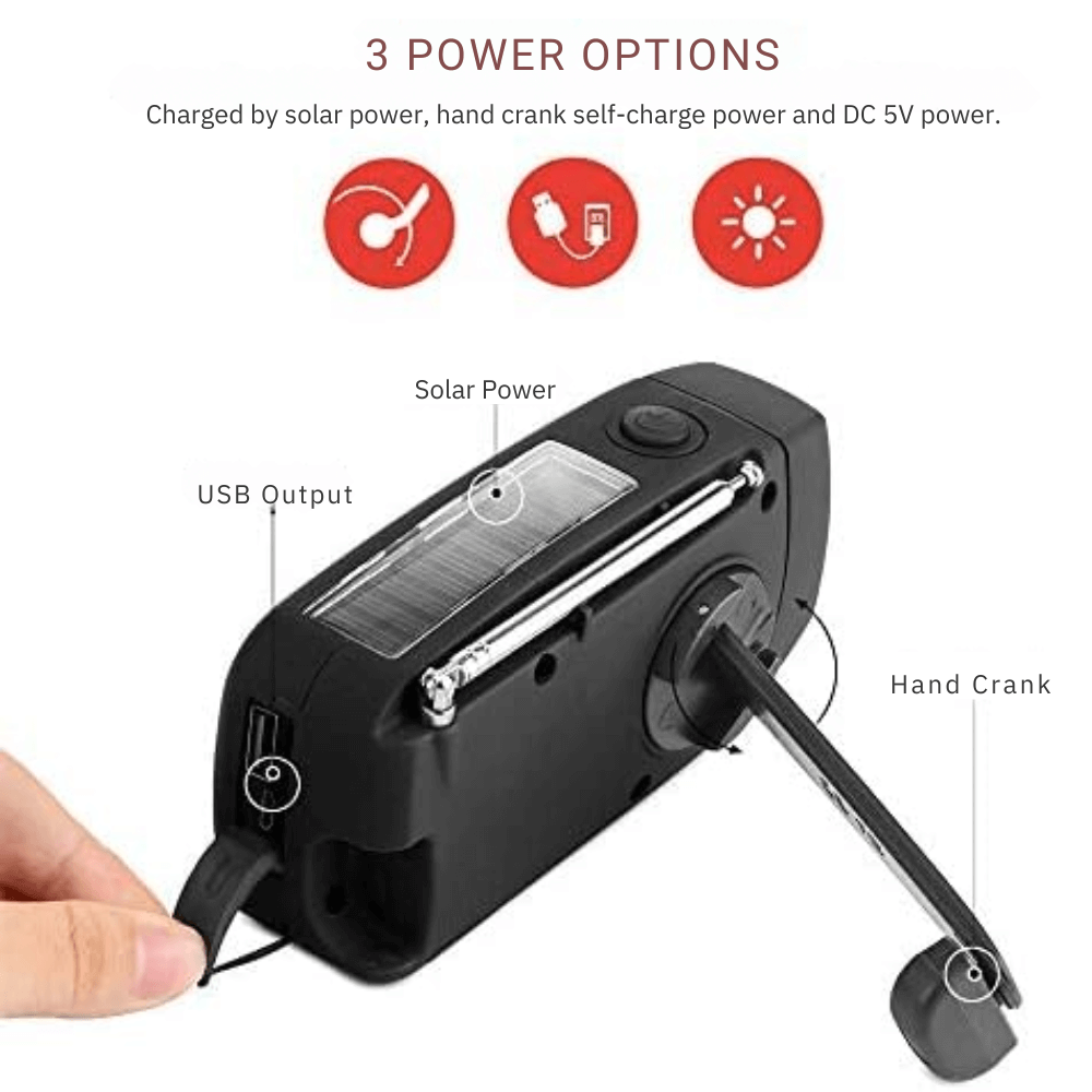 Portable Multi-Function Hand Crank Emergency Radio