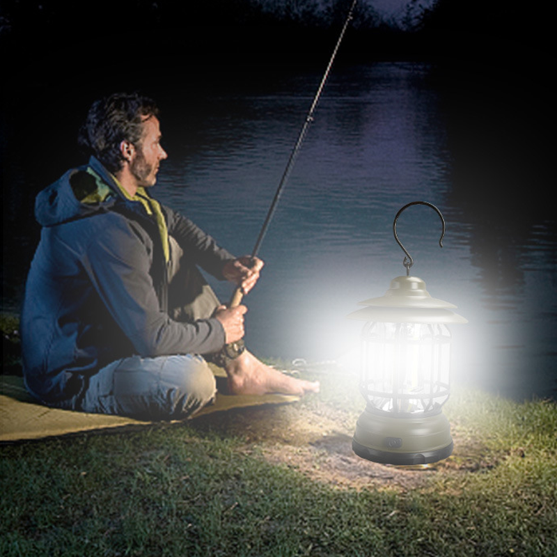Portable Retro Camping Lamp - LED with USB Charging