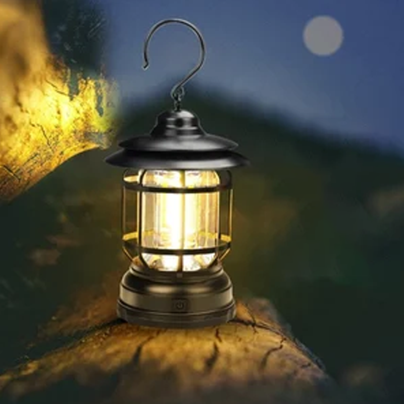 Portable Retro Camping Lamp - LED with USB Charging