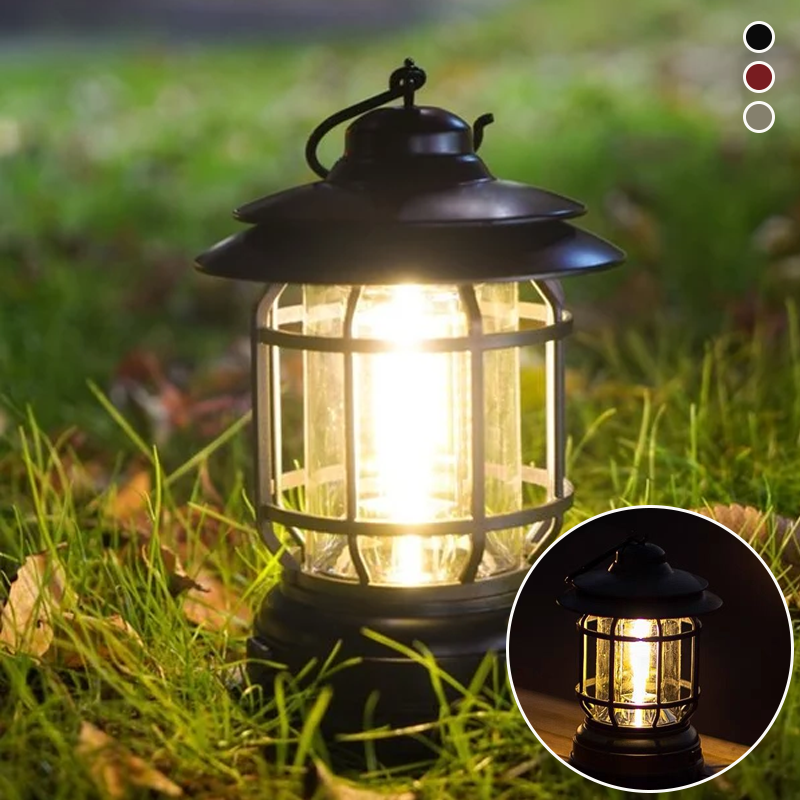 Portable Retro Camping Lamp - LED with USB Charging