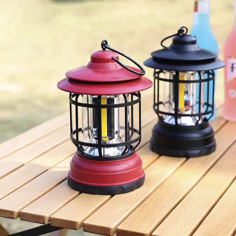 Portable Retro Camping Lamp - LED with USB Charging