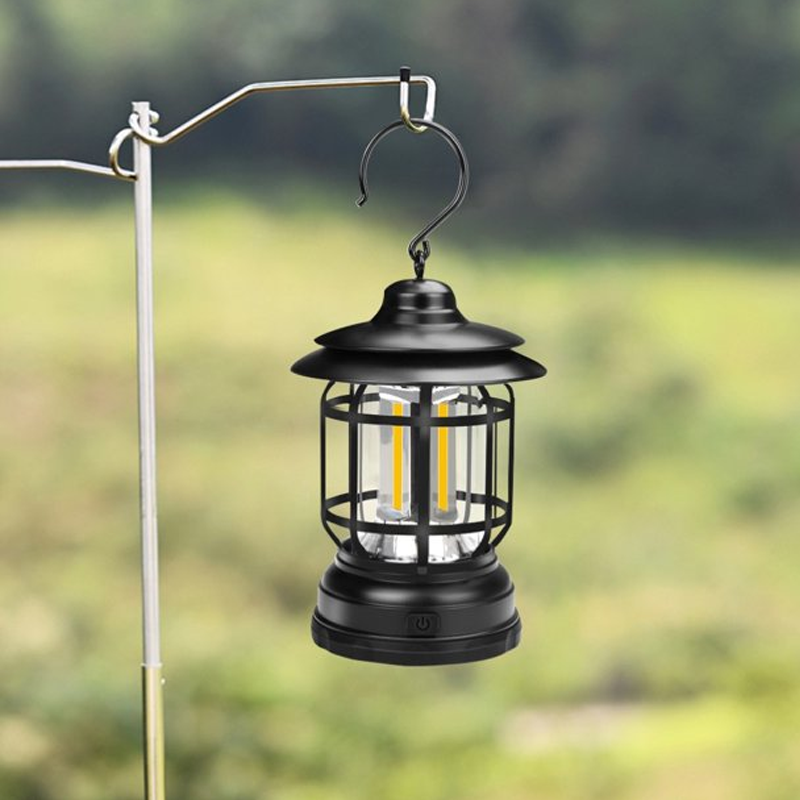 Portable Retro Camping Lamp - LED with USB Charging