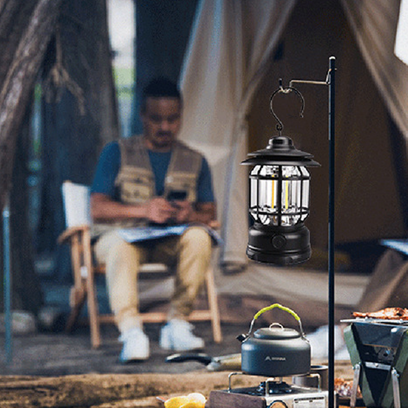 Portable Retro Camping Lamp - LED with USB Charging