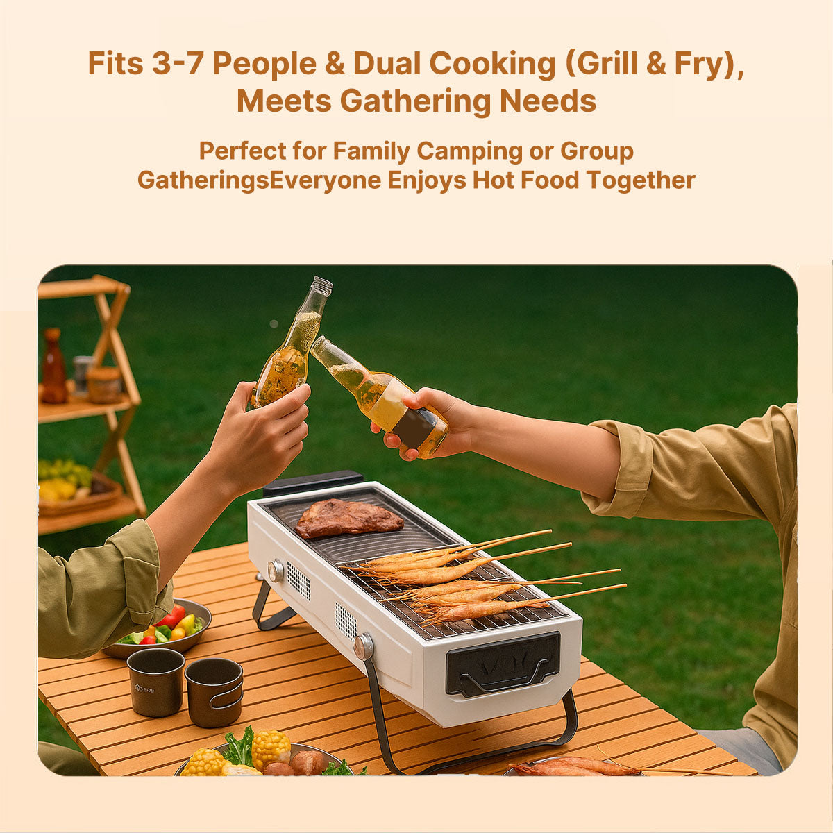 Portable Stainless Steel BBQ Grill for Outdoor Camping