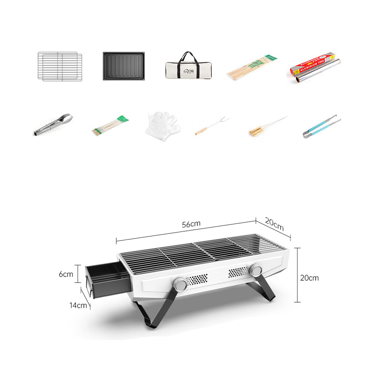 Portable Stainless Steel BBQ Grill for Outdoor Camping