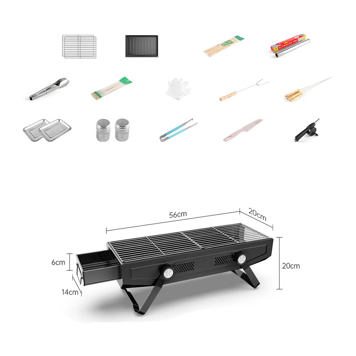 Portable Stainless Steel BBQ Grill for Outdoor Camping