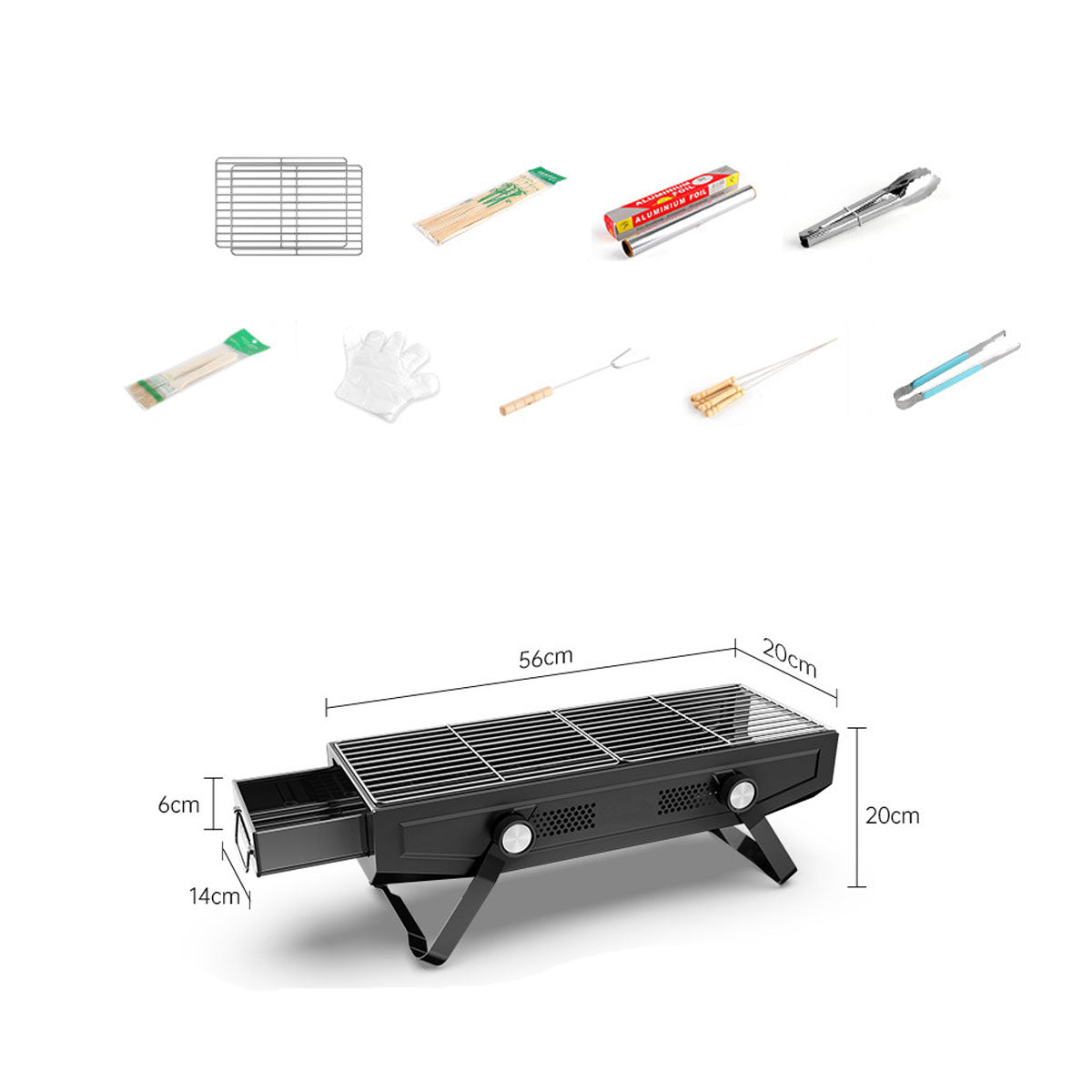 Portable Stainless Steel BBQ Grill for Outdoor Camping
