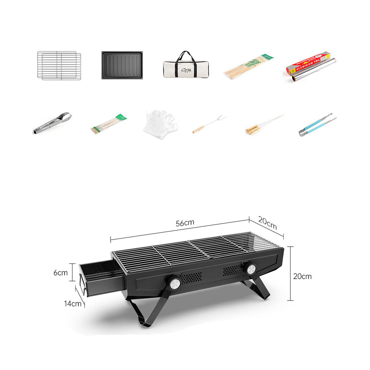 Portable Stainless Steel BBQ Grill for Outdoor Camping