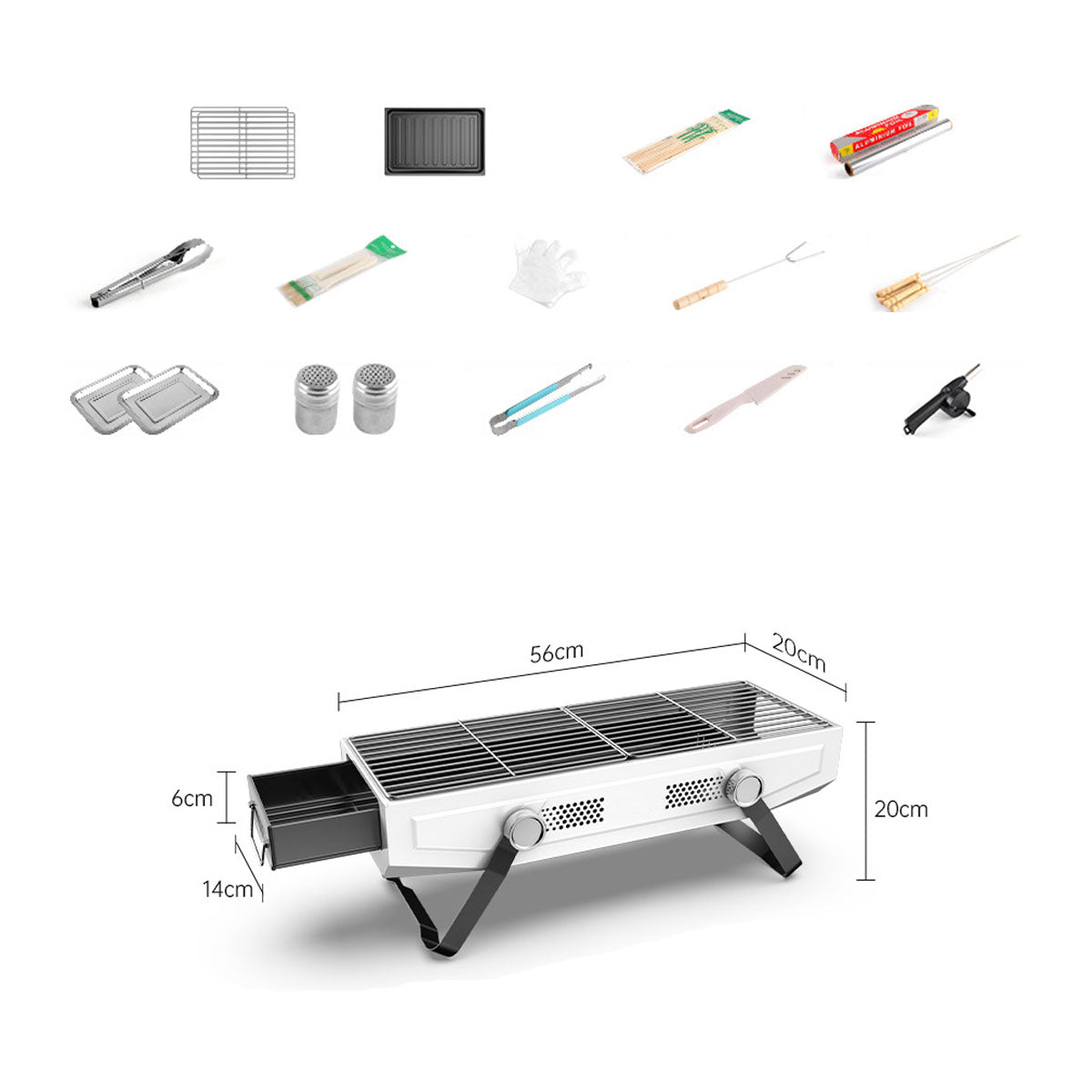 Portable Stainless Steel BBQ Grill for Outdoor Camping