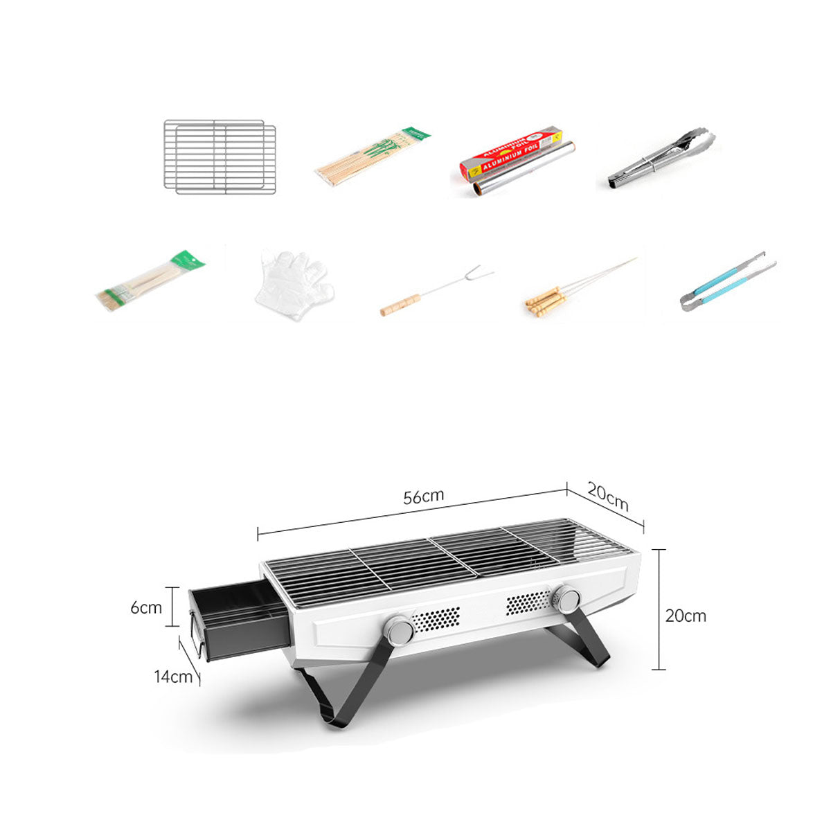Portable Stainless Steel BBQ Grill for Outdoor Camping