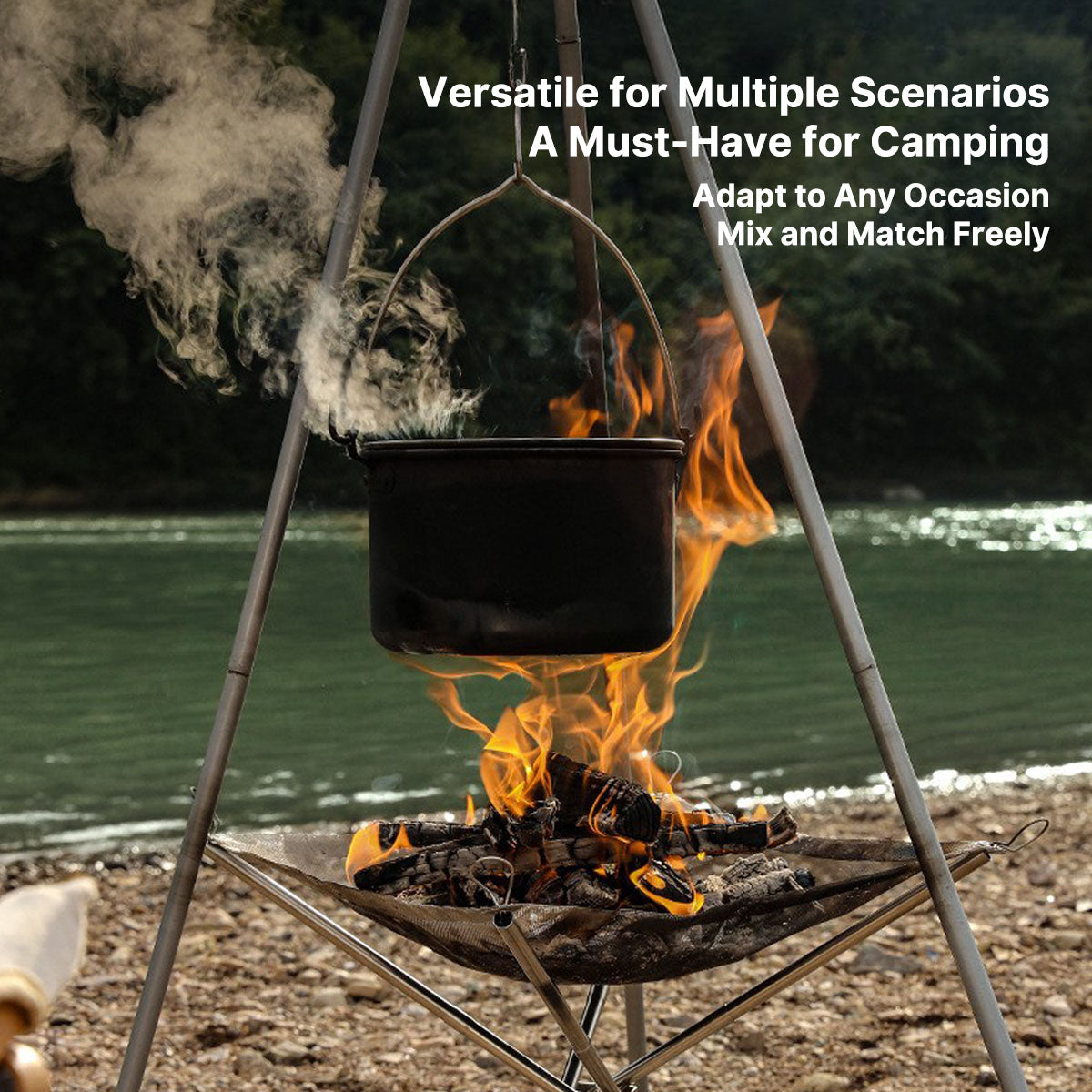 Portable Stainless Steel Camping Fire Pit with Grill Rack