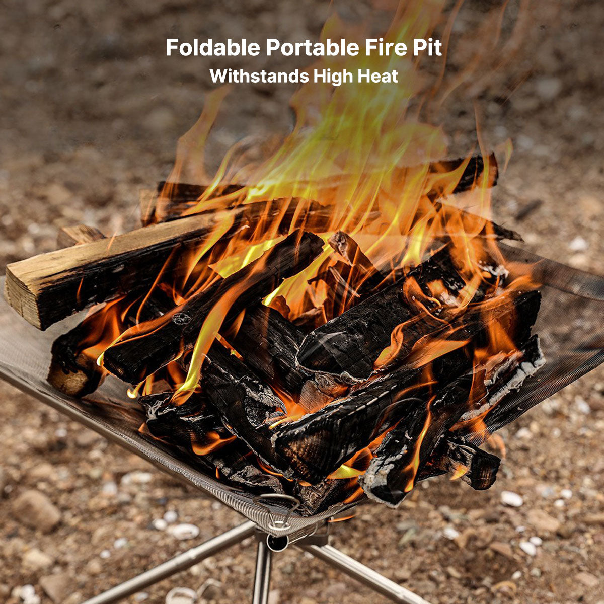 Portable Stainless Steel Camping Fire Pit with Grill Rack