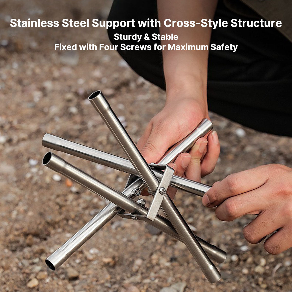 Portable Stainless Steel Camping Fire Pit with Grill Rack
