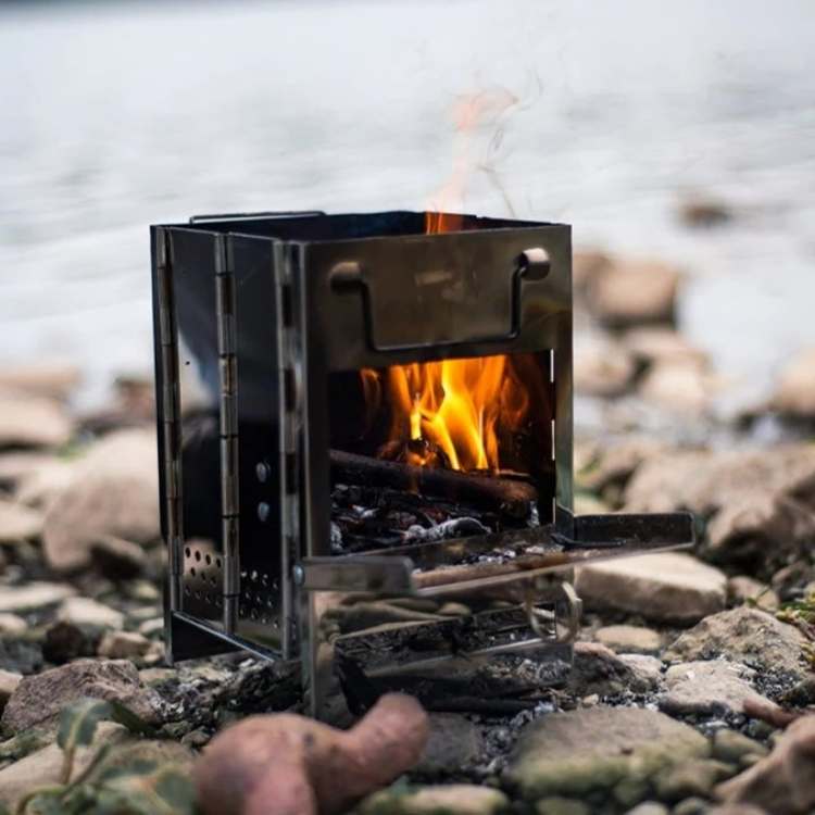 Portable Wood Burning Camping Stove for Outdoor Cooking