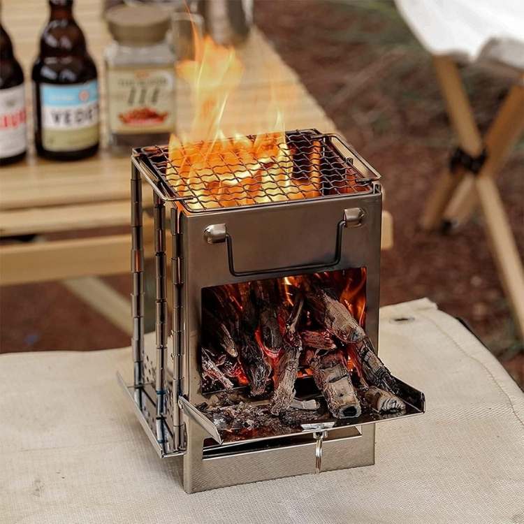 Portable Wood Burning Camping Stove for Outdoor Cooking