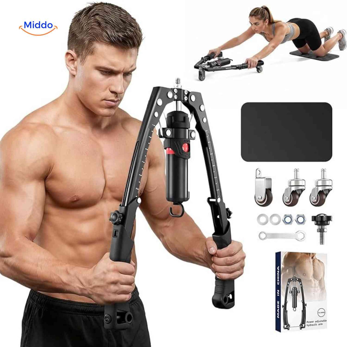 PowerFlex™ Arm Trainer | Adjustable (10-200kg), Strong Grip & Home Fitness