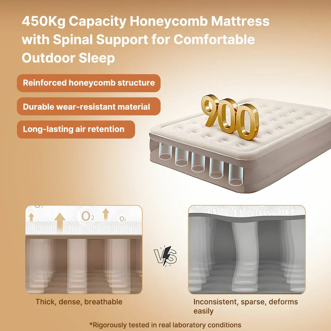 Premium Plush Inflatable Air Mattress with Built-in Pump