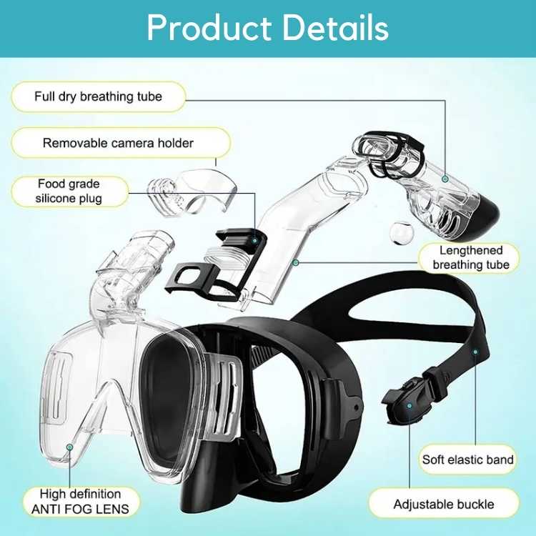 ProDive Foldable Snorkel Mask with 180° View for Watersports