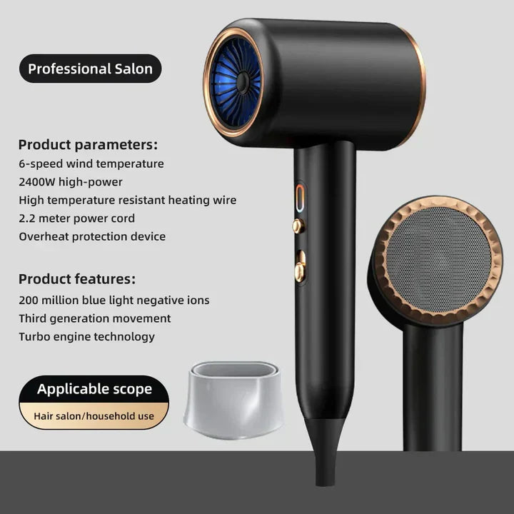 Professional Hair Dryer 2400W with Ion Technology
