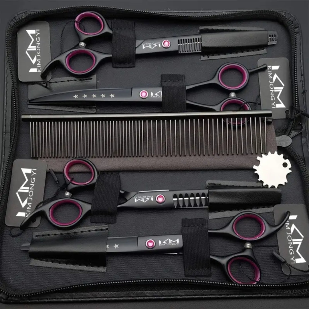 Professional Pet Grooming Scissors Set – High-Quality Stainless Steel Tools