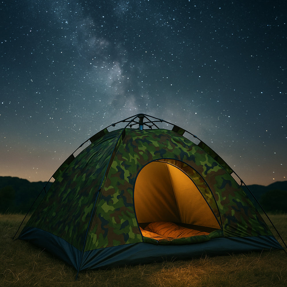 Quick-Up Camouflage Tent for 3–8 People