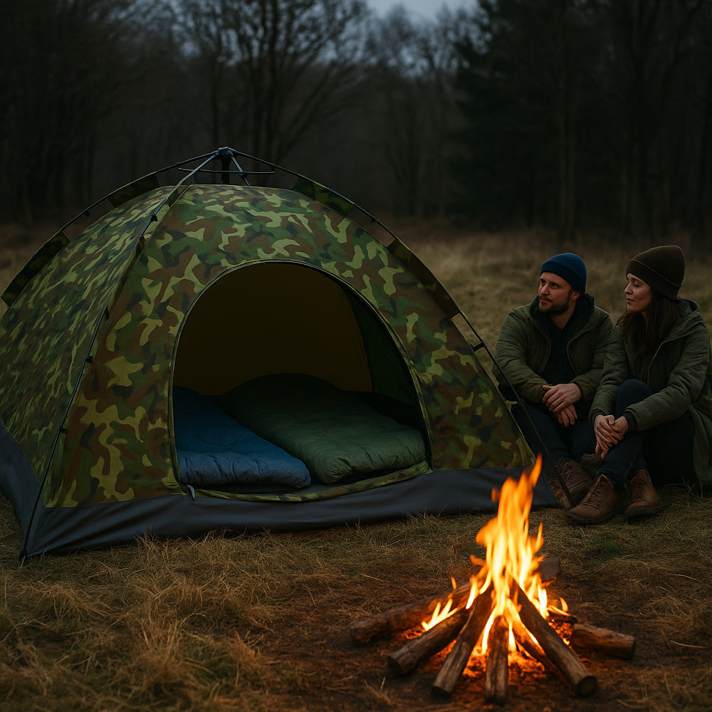 Quick-Up Camouflage Tent for 3–8 People