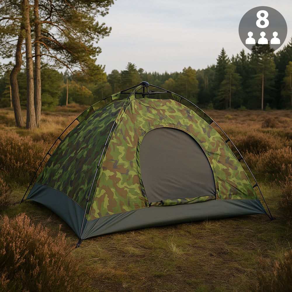 Quick-Up Camouflage Tent for 3–8 People