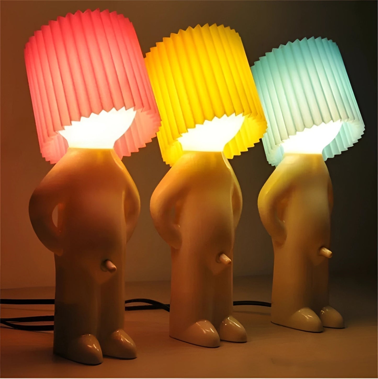 Quirky Human-Shaped Table Lamp — Portable Battery Powered Light
