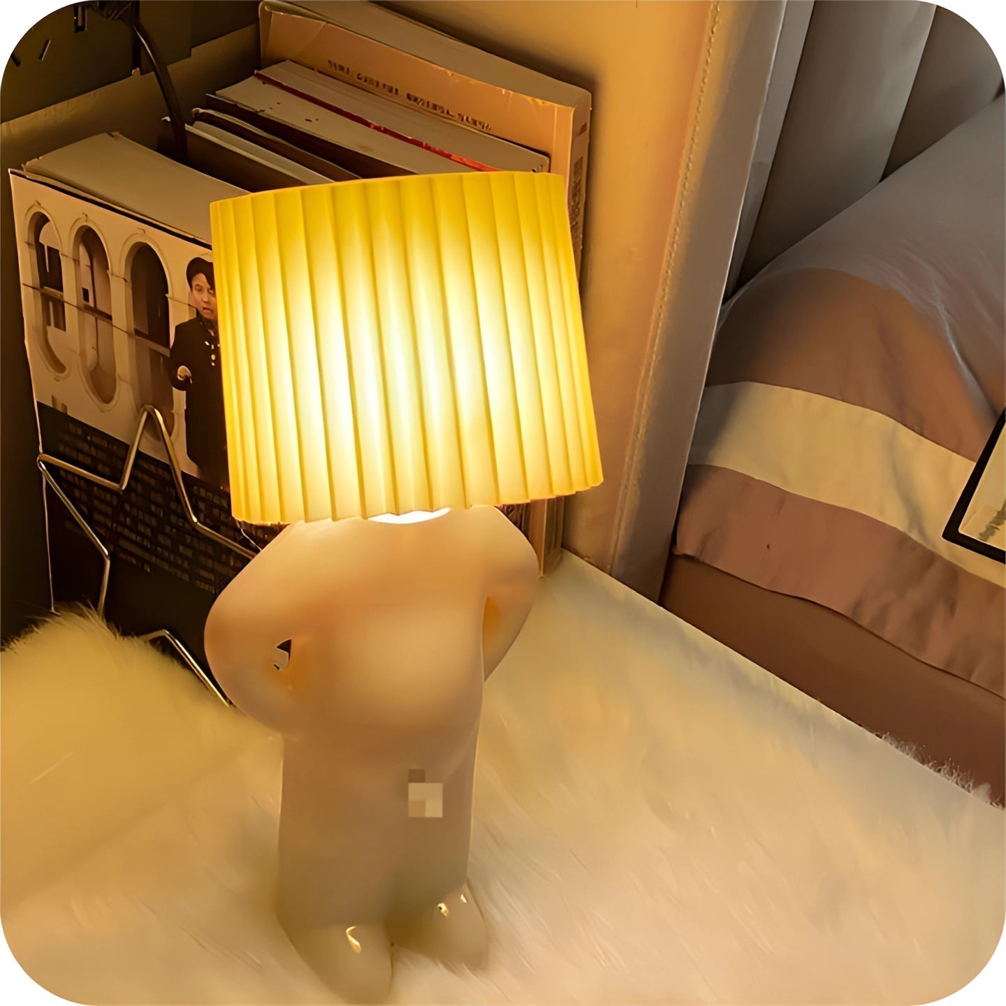 Quirky Human-Shaped Table Lamp — Portable Battery Powered Light