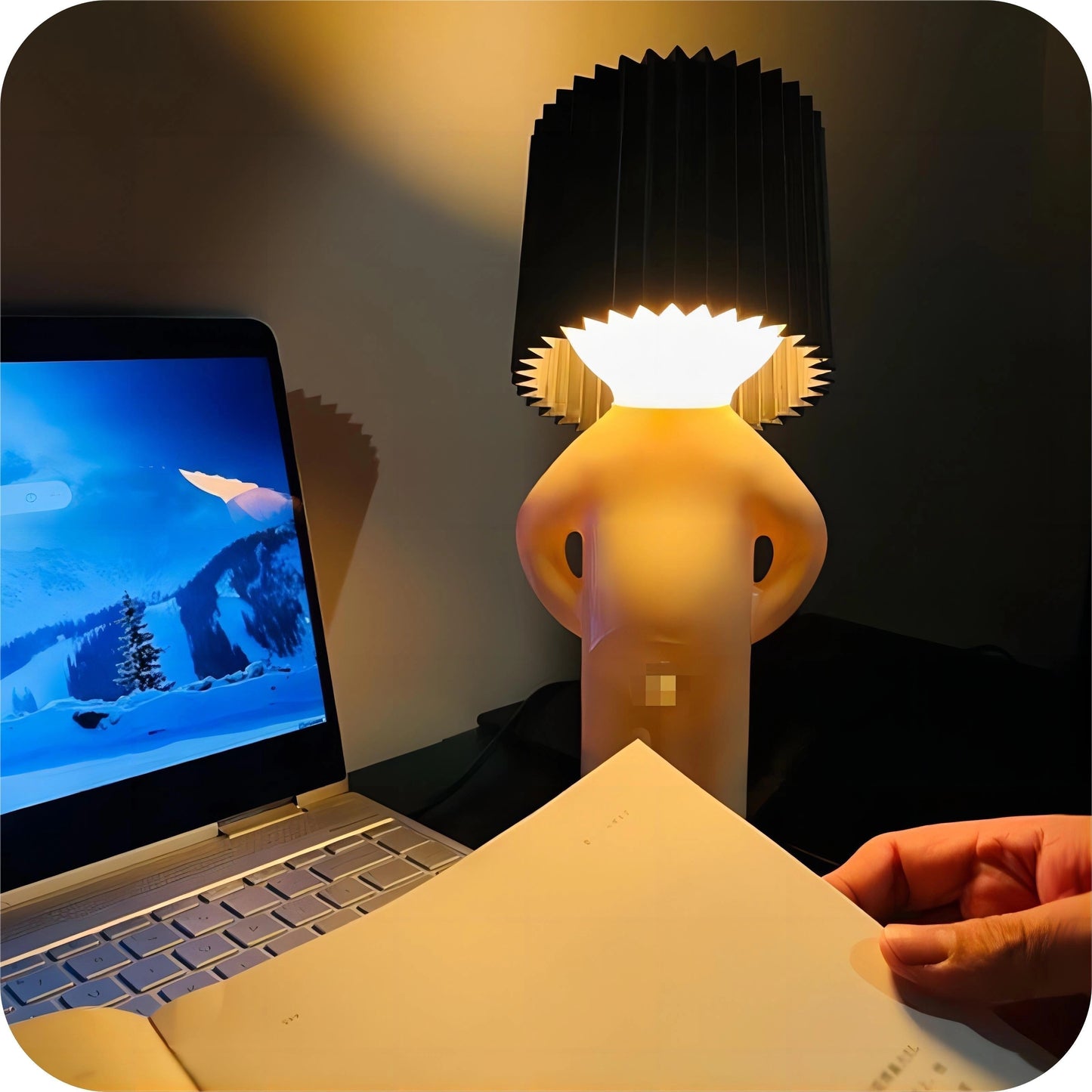 Quirky Human-Shaped Table Lamp — Portable Battery Powered Light