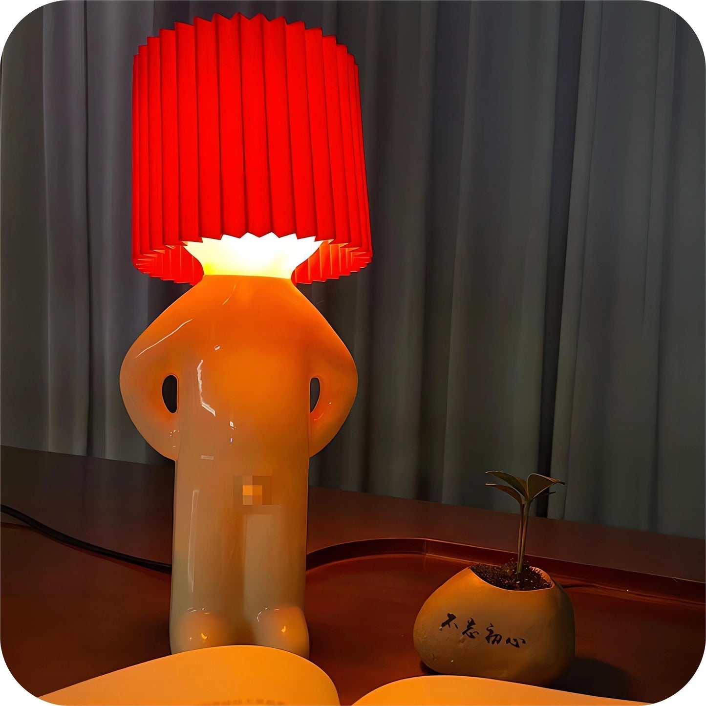 Quirky Human-Shaped Table Lamp — Portable Battery Powered Light