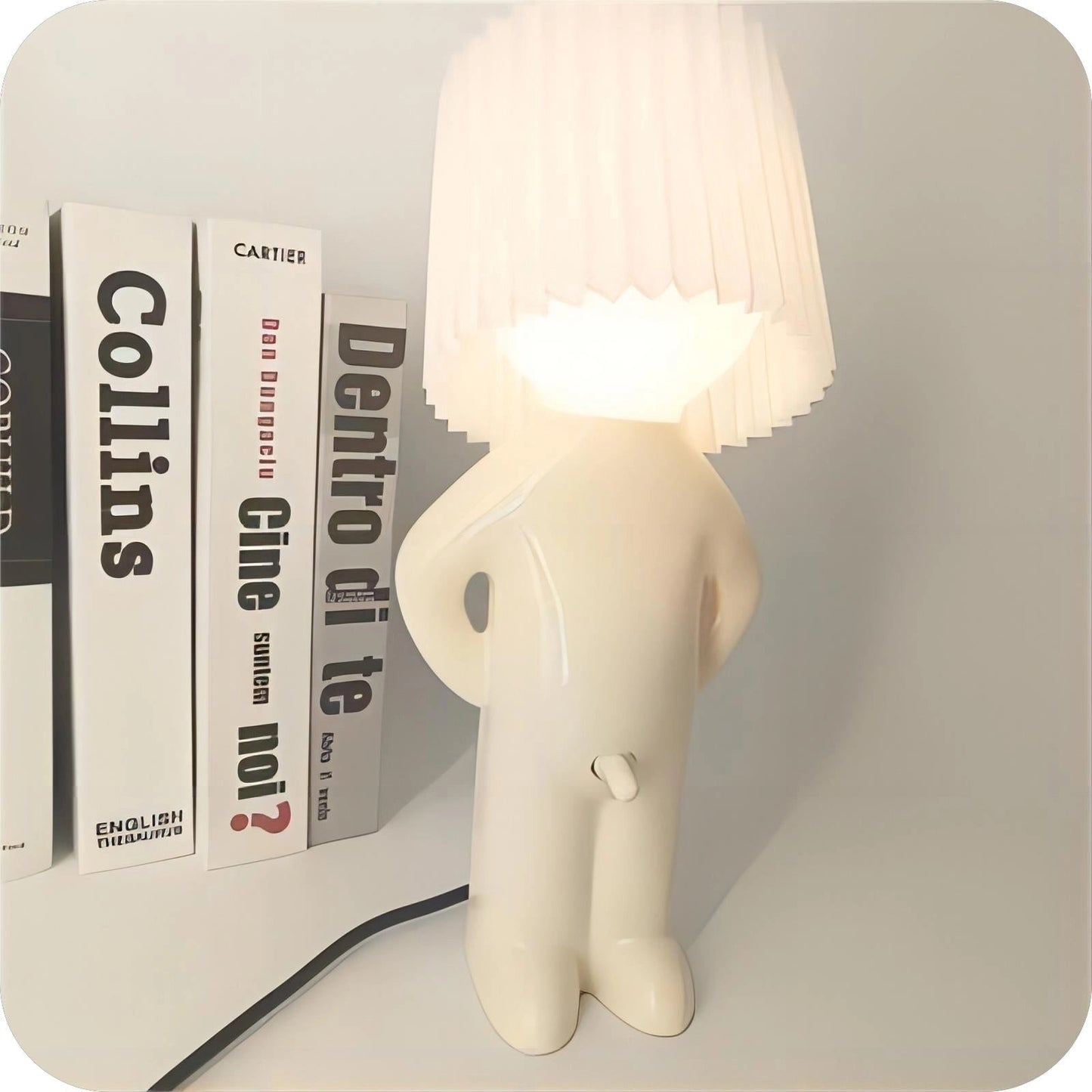 Quirky Human-Shaped Table Lamp — Portable Battery Powered Light