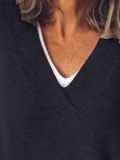 Image of Rachel | Women's Oversized V-Neck Sweater