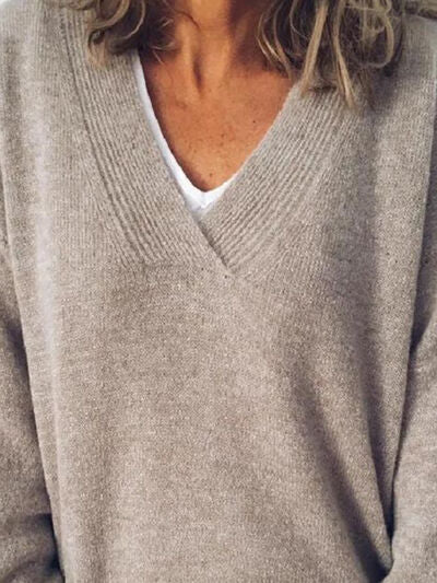 Image of Rachel | Women's Oversized V-Neck Sweater