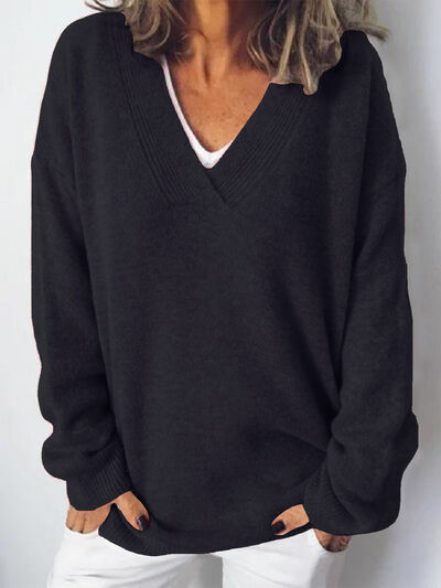 Image of Rachel | Women's Oversized V-Neck Sweater