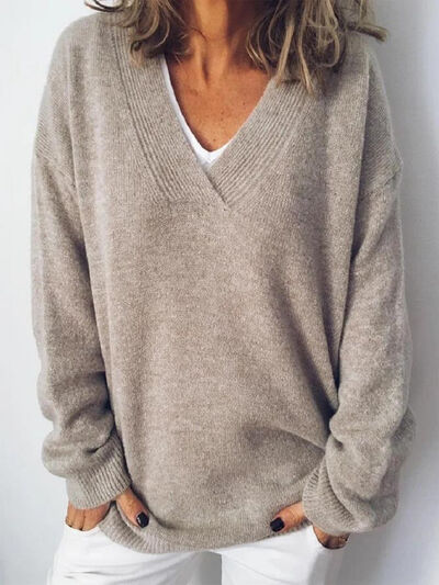 Image of Rachel | Women's Oversized V-Neck Sweater