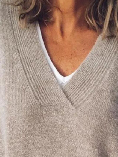 Image of Rachel | Women's Oversized V-Neck Sweater