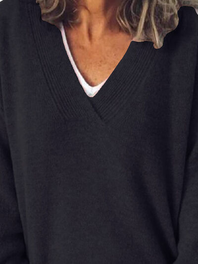 Image of Rachel | Women's Oversized V-Neck Sweater