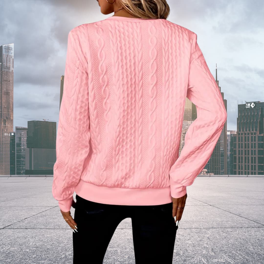 Image of Rachel | Women's Zip-Up Cable Knit Sweater